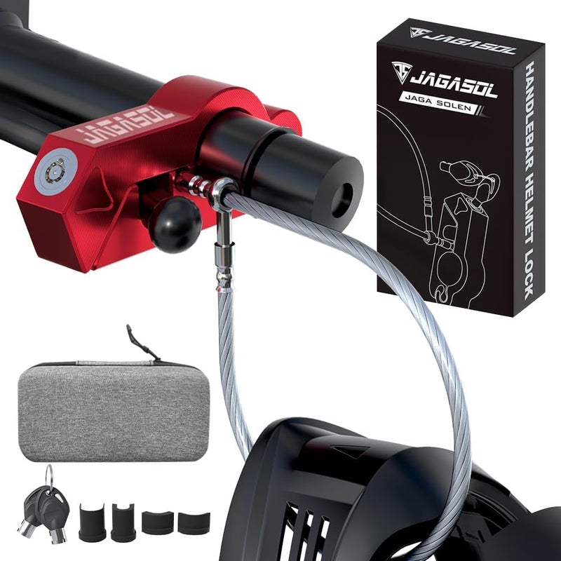 JAGASOL Motorcycle Lock Combo: Helmet & Brake Anti-Theft Handlebar Lock for Moped, Motorbike, Scooters, ATV, Dirt Bike, Street Bike - Image 1